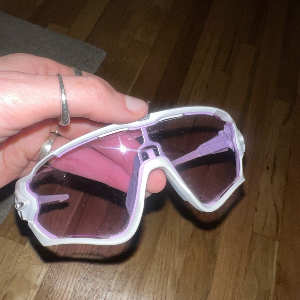 Oakley Jawbreaker white and purple biking/ activewear shades